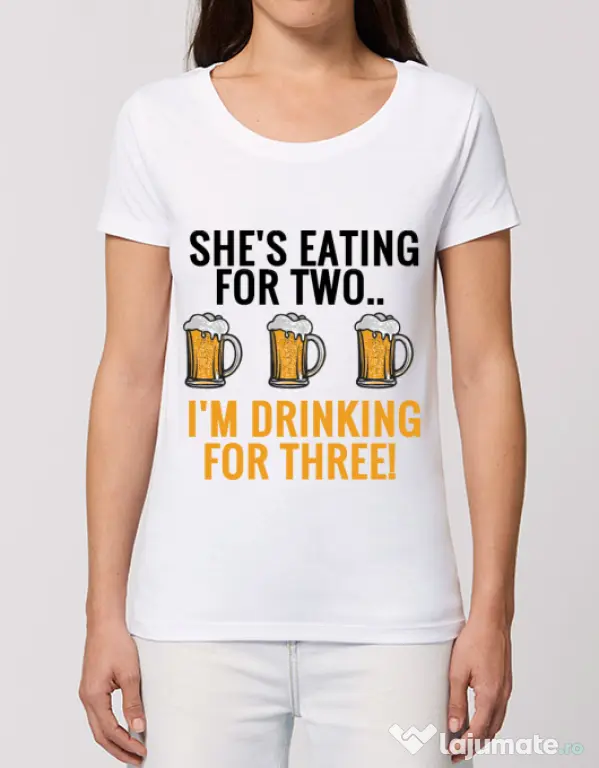 Tricou STANLEY STELLA dama Drinking for three Alb