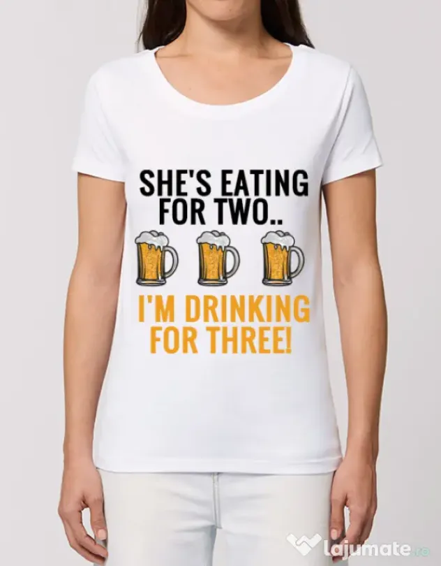 Tricou STANLEY STELLA dama Drinking for three Alb