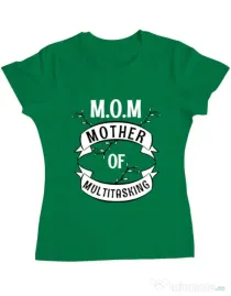 Tricou ADLER dama Mother of multitasking Verde mediu