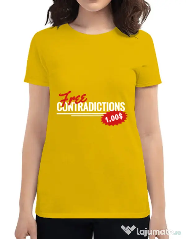 Tricou ADLER dama Free contradictions Galben