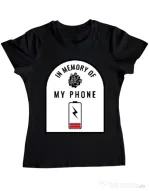 Tricou ADLER dama In memory of my phone Negru