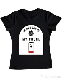Tricou ADLER dama In memory of my phone Negru