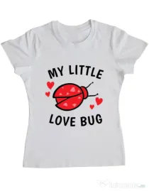 Tricou ADLER dama My little love bug Alb