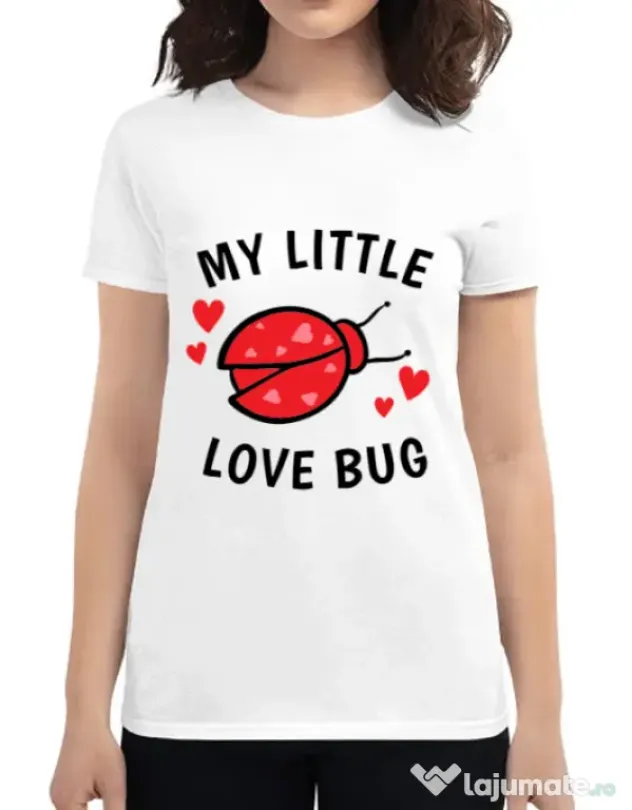 Tricou ADLER dama My little love bug Alb