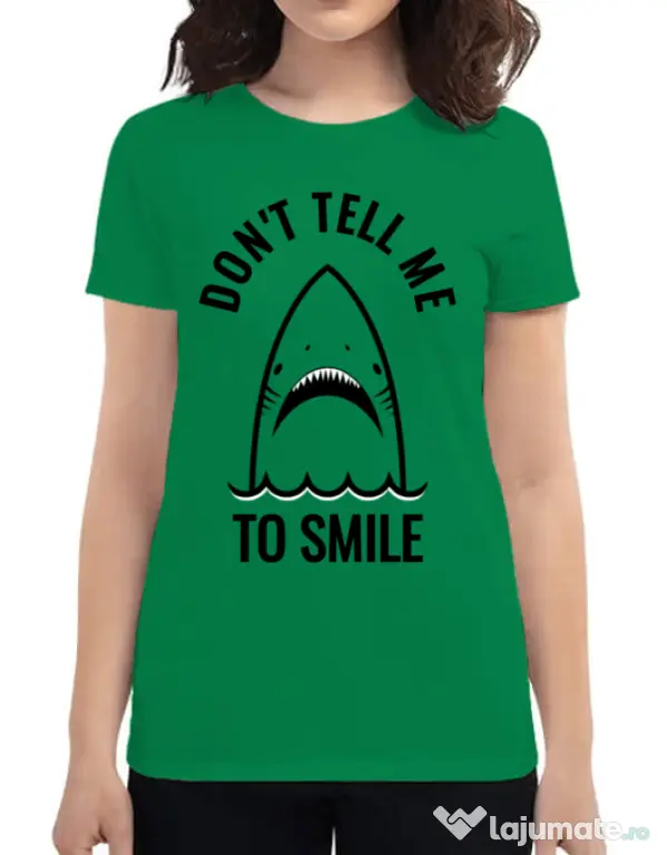 Tricou ADLER dama Sad shark Verde mediu