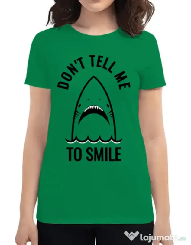 Tricou ADLER dama Sad shark Verde mediu