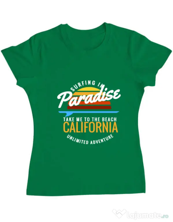 Tricou ADLER dama Surfing in paradise Verde mediu