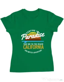 Tricou ADLER dama Surfing in paradise Verde mediu