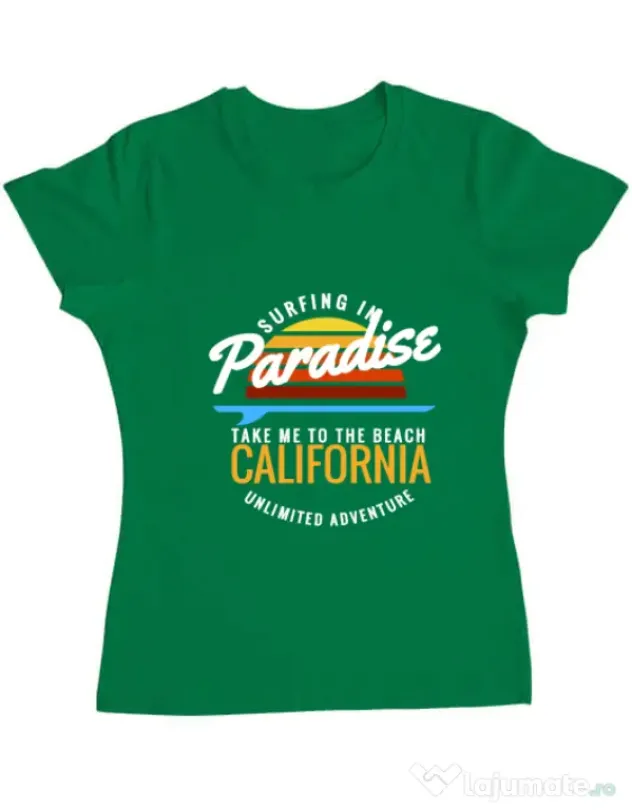 Tricou ADLER dama Surfing in paradise Verde mediu