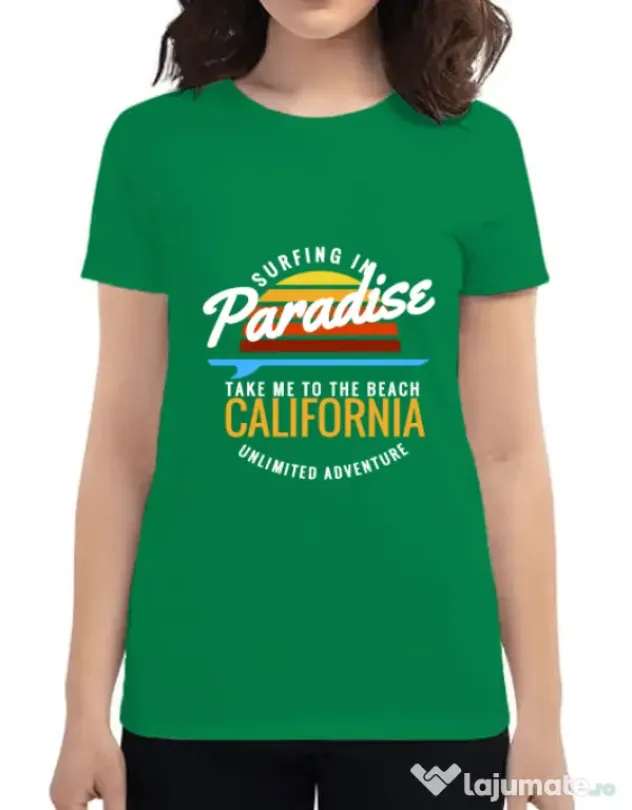 Tricou ADLER dama Surfing in paradise Verde mediu