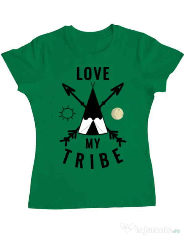 Tricou ADLER dama Love my tribe Verde mediu