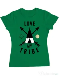 Tricou ADLER dama Love my tribe Verde mediu