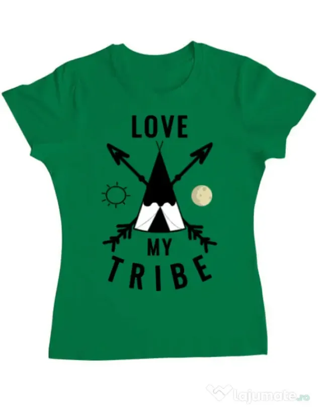 Tricou ADLER dama Love my tribe Verde mediu