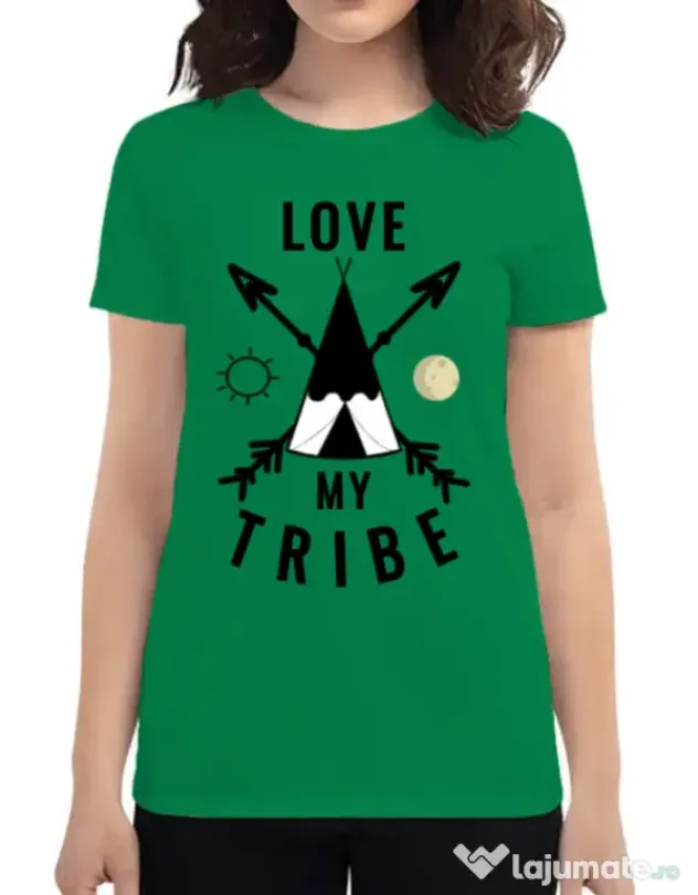 Tricou ADLER dama Love my tribe Verde mediu