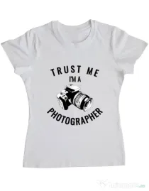 Tricou ADLER dama I’m a photographer Alb