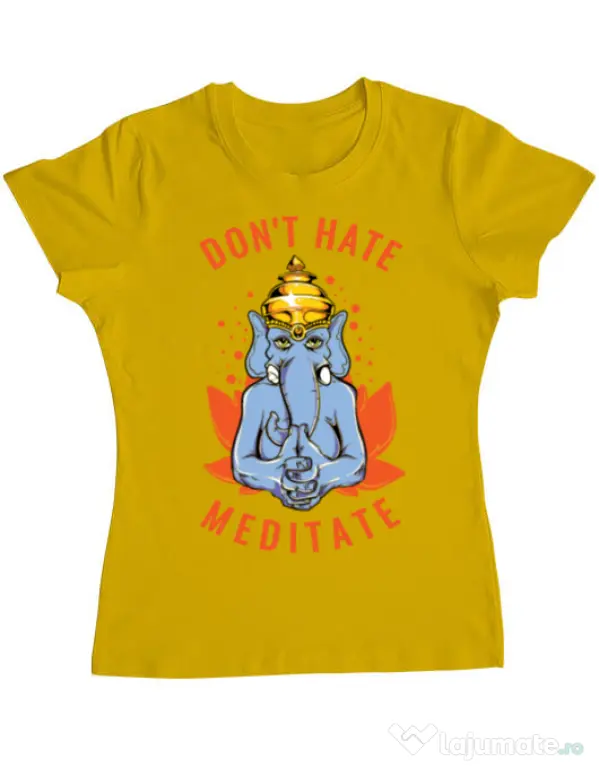 Tricou ADLER dama Don’t hate Galben