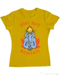 Tricou ADLER dama Don’t hate Galben