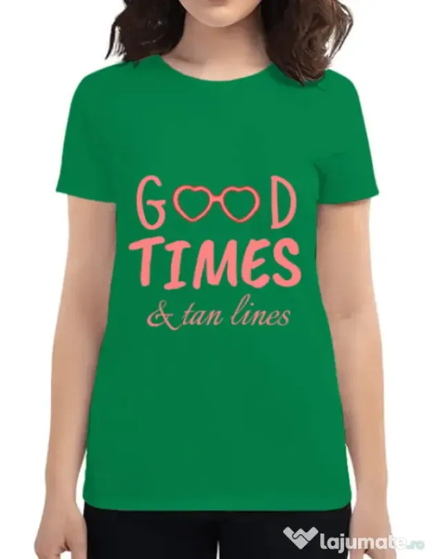 Tricou ADLER dama Tan lines Verde mediu
