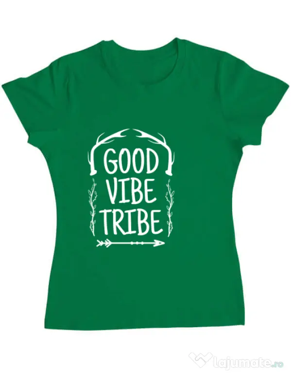 Tricou ADLER dama Good vibe tribe Verde mediu