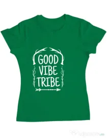 Tricou ADLER dama Good vibe tribe Verde mediu