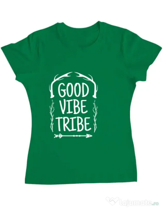 Tricou ADLER dama Good vibe tribe Verde mediu