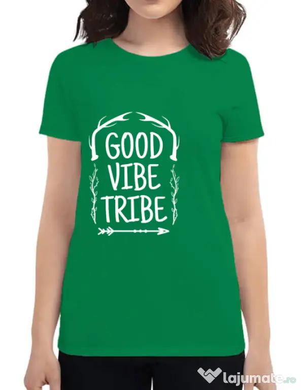 Tricou ADLER dama Good vibe tribe Verde mediu