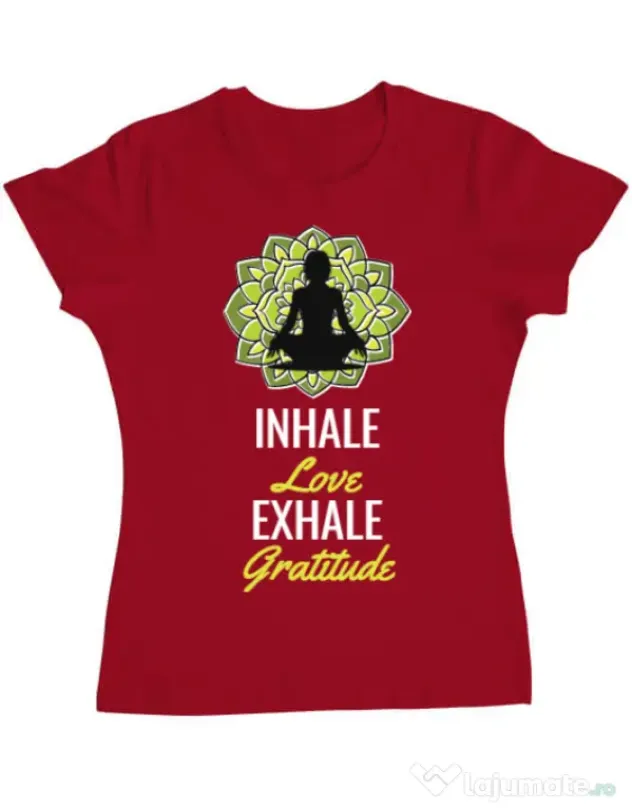 Tricou ADLER dama Inhale love Rosu