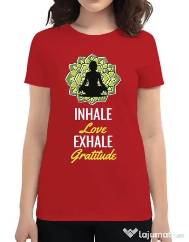 Tricou ADLER dama Inhale love Rosu