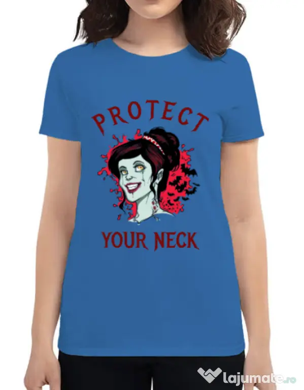 Tricou ADLER dama Protect your neck Albastru azuriu