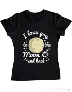 Tricou ADLER dama To the moon and back Negru
