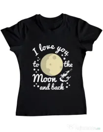 Tricou ADLER dama To the moon and back Negru