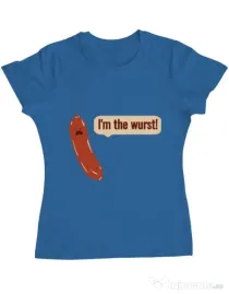 Tricou ADLER dama I’m the wurst Albastru azuriu