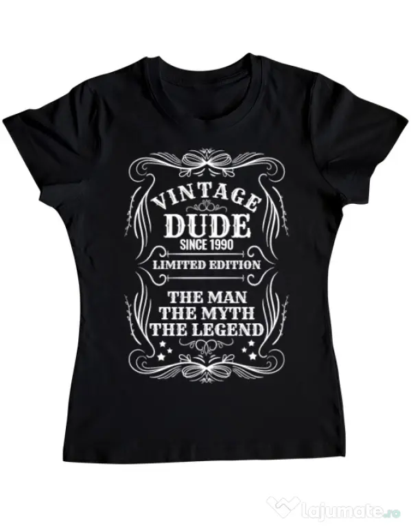 Tricou ADLER dama Vintage dude Negru