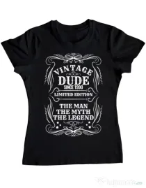 Tricou ADLER dama Vintage dude Negru