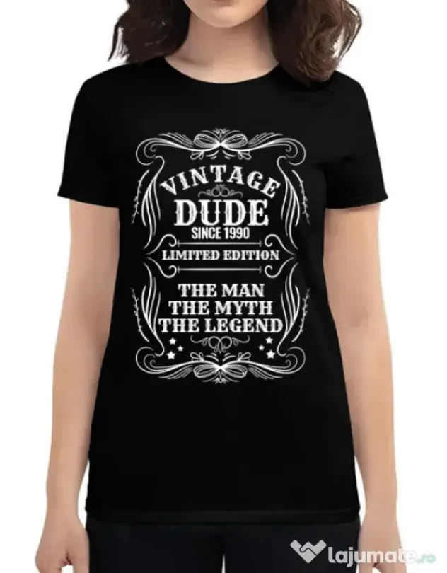 Tricou ADLER dama Vintage dude Negru