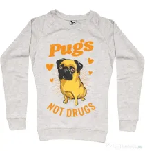 Bluza ADLER dama Pugs not drugs Migdala melanj