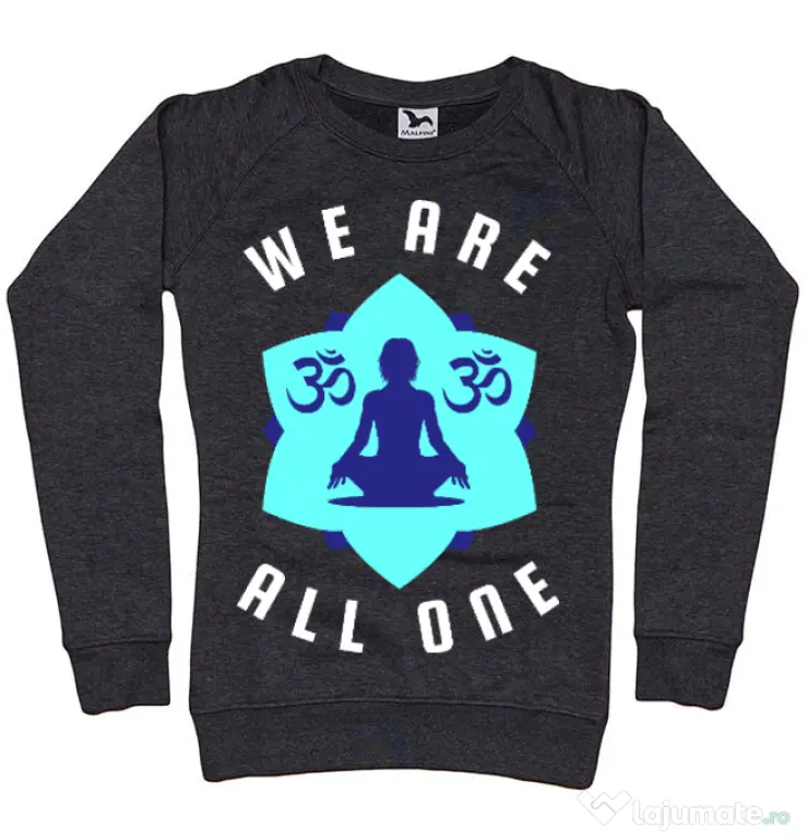 Bluza ADLER dama We are all one Negru melanj