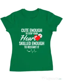 Tricou ADLER dama Cute enough Verde mediu