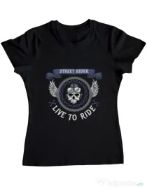 Tricou ADLER dama Street rider Negru