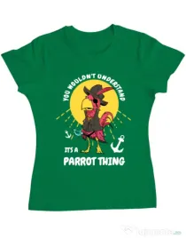 Tricou ADLER dama It’s a parrot thing Verde mediu