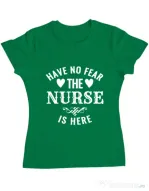 Tricou ADLER dama The nurse is here Verde mediu