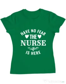 Tricou ADLER dama The nurse is here Verde mediu