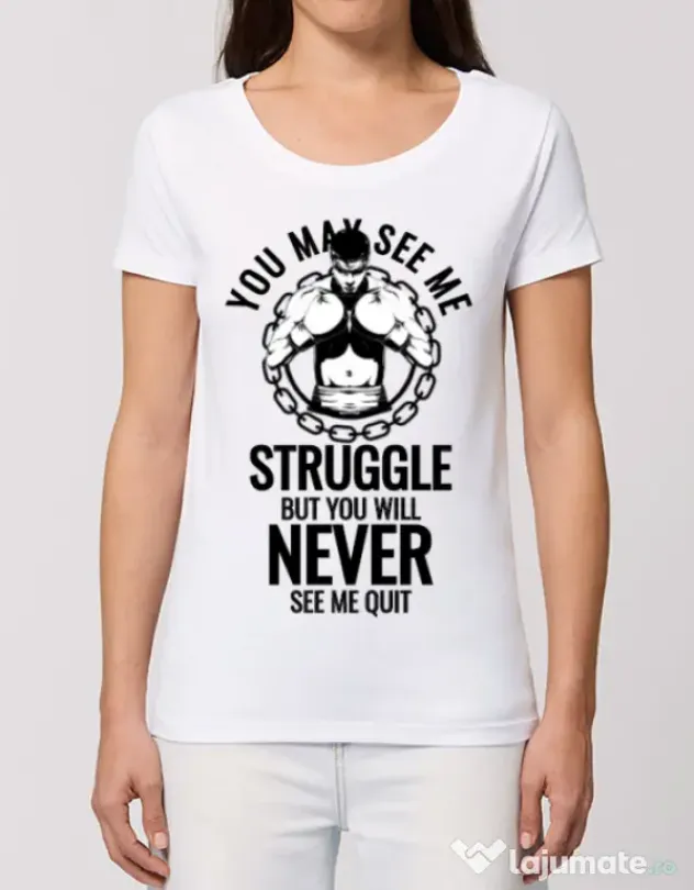 Tricou STANLEY STELLA dama Never quit Alb