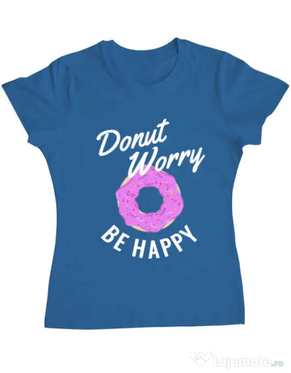 Tricou ADLER dama Be happy Albastru azuriu