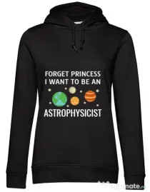 Hoodie dama cu gluga Forget Princess Negru