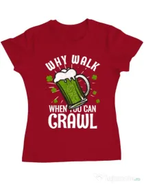 Tricou ADLER dama Why walk Rosu