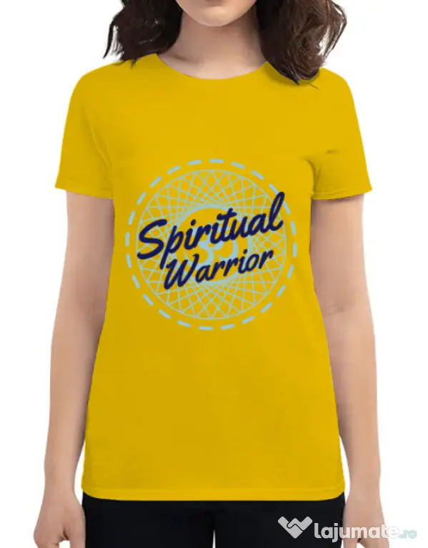 Tricou ADLER dama Spiritual warrior Galben