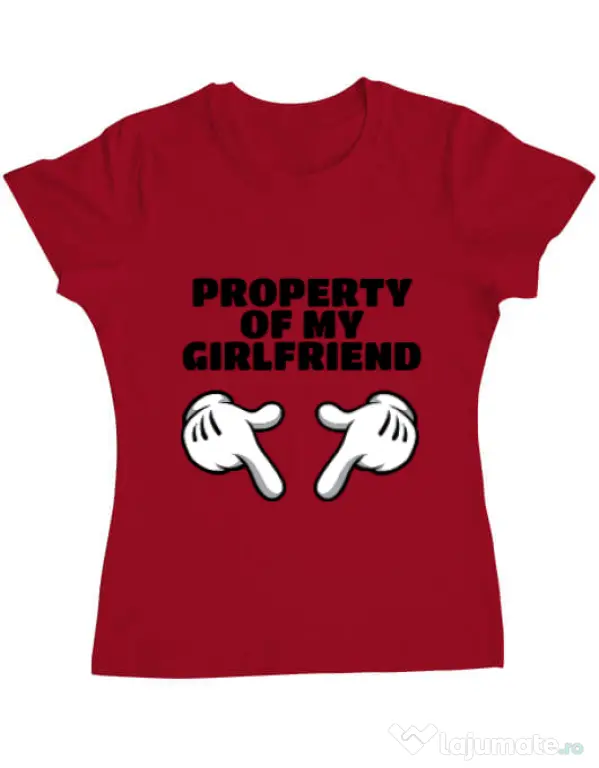 Tricou ADLER dama Property of my girlfriend Rosu