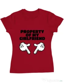 Tricou ADLER dama Property of my girlfriend Rosu