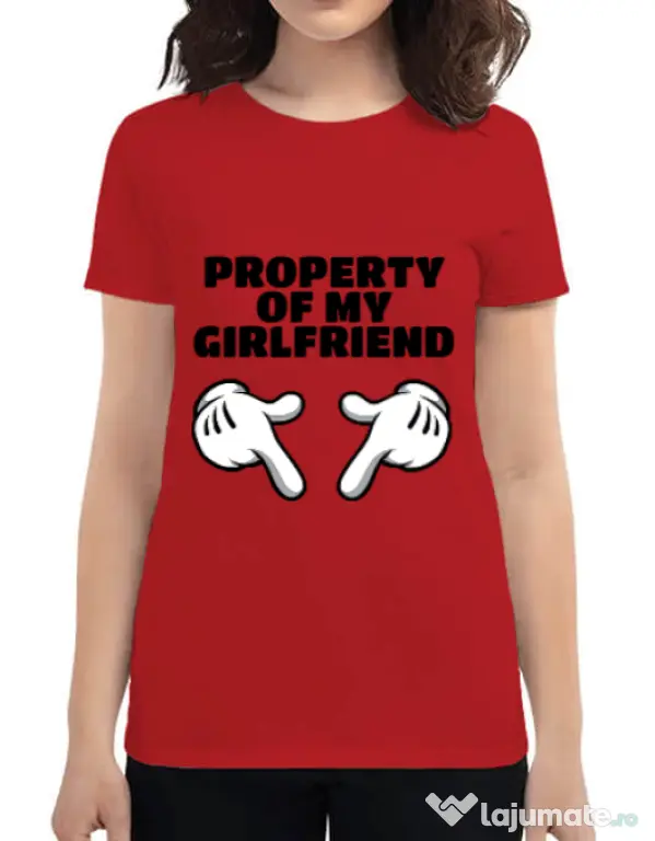 Tricou ADLER dama Property of my girlfriend Rosu